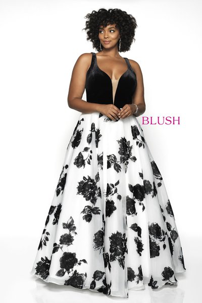 blush plus size formal dress